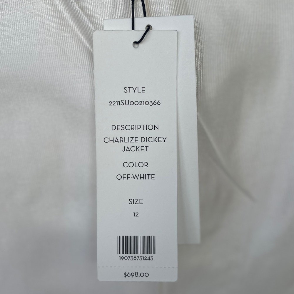 NWT Veronica Beard Off-White Charlize Dickey Jacket sz 12 - Picture 8 of 14